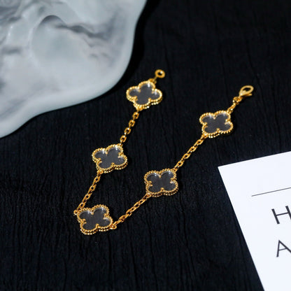 [GALE]CLOVER 5 MOTIF ROCK CRYSTAL BRACELET