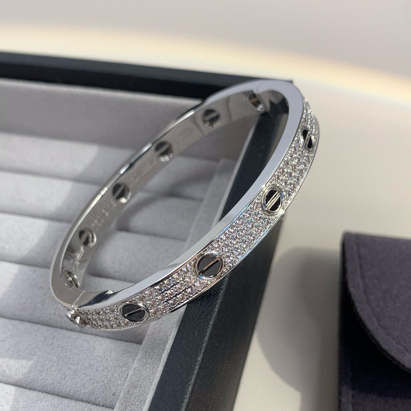 [GALE]LOVE BRACELET 6.1MM DIAMOND-PAVED CERAMIC