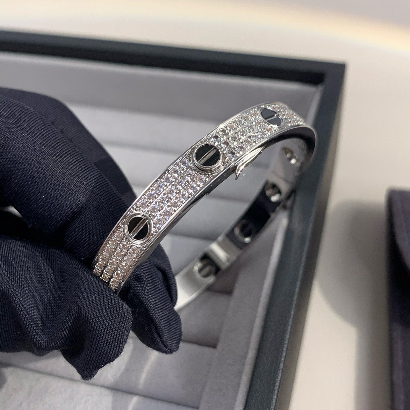 [GALE]LOVE BRACELET 6.1MM DIAMOND-PAVED CERAMIC