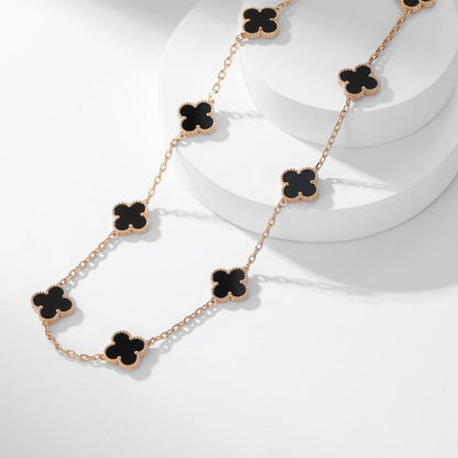 [GALE]CLOVER 10 MOTIFS ONYX NECKLACE