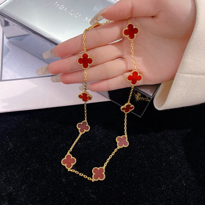 [GALE]CLOVER 10 MOTIFS CARNELIAN NECKLACE