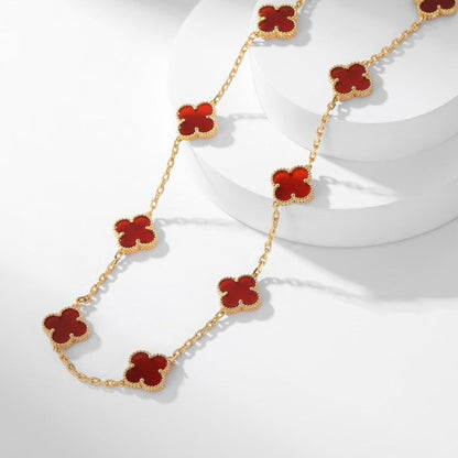 [GALE]CLOVER 10 MOTIFS CARNELIAN NECKLACE