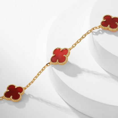 [GALE]CLOVER 10 MOTIFS CARNELIAN NECKLACE