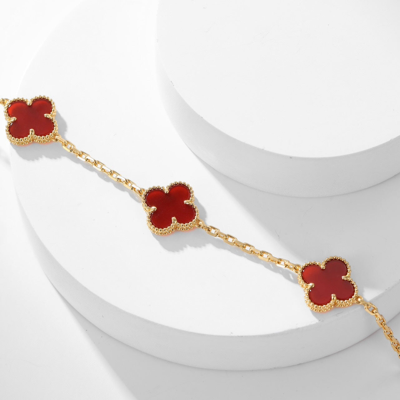 [GALE]CLOVER 10 MOTIFS CARNELIAN NECKLACE