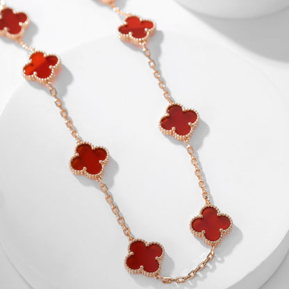 [GALE]CLOVER 10 MOTIFS CARNELIAN NECKLACE