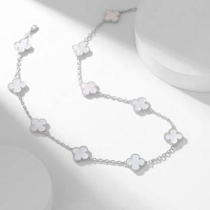 [GALE]CLOVER 10 MOTIFS WHITE MOTHER OF PEARL NECKLACE