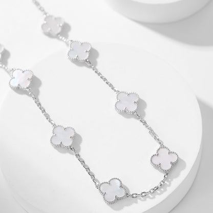 [GALE]CLOVER 10 MOTIFS WHITE MOTHER OF PEARL NECKLACE