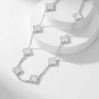 [GALE]CLOVER 10 MOTIFS WHITE MOTHER OF PEARL NECKLACE