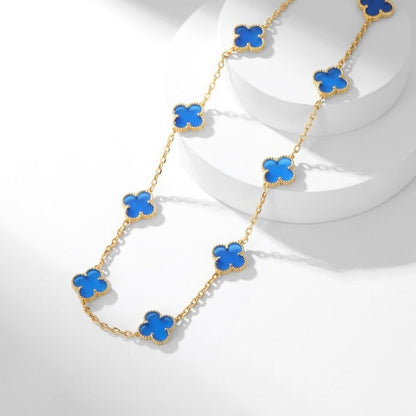 [GALE]CLOVER 10 MOTIFS BLUE AGATE NECKLACE