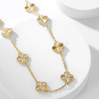 [GALE]CLOVER 10 MOTIFS LASER NECKLACE