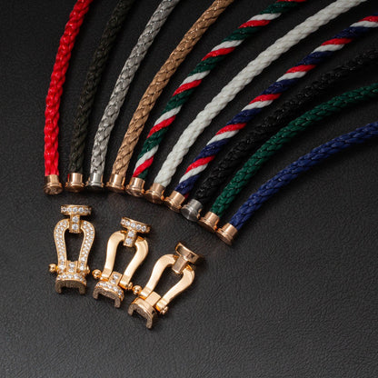 [GALE]FORCE LARGE HORSESHOE FULL DIAMOND BRACELET SILVER