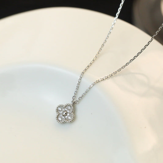 [GALE]CLOVER MINI 9.5MM PENDANT DIAMOND NECKLACE