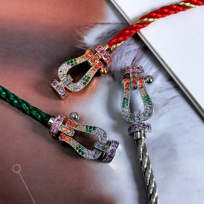 [GALE]FORCE LARGE HORSESHOE  COLORED DIAMOND BRACELET ROSE GOLD