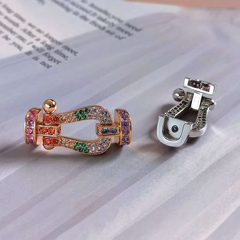 [GALE]FORCE LARGE HORSESHOE  COLORED DIAMOND BRACELET ROSE GOLD