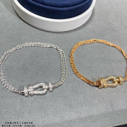 [GALE]FORCE SMALL HORSESHOE  DIAMOND CHAIN ROPE BRACELET