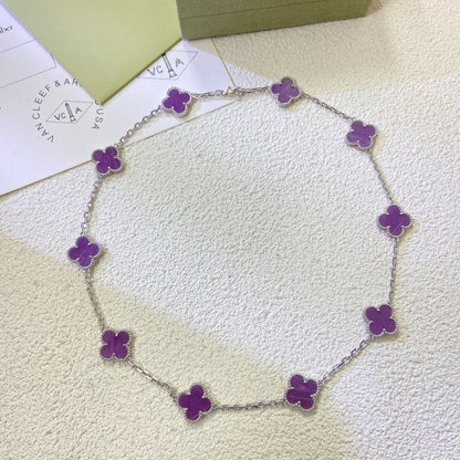 [GALE]CLOVER 10 MOTIFS  PURPLE VIOLET  NECKLACE