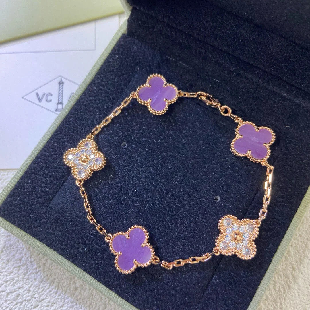[GALE] CLOVER 5 MOTIF VIOLET BRACELET COLLECTION