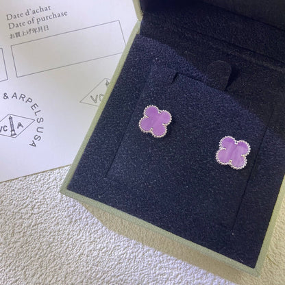 [GALE]CLOVER MINI 9.5MM  PURPLE VIOLET EARRINGS