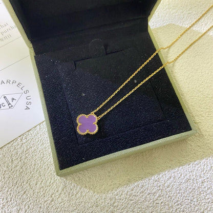 [GALE]CLOVER 15MM  PURPLE VIOLET NECKLACE