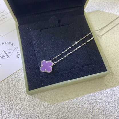 [GALE]CLOVER 15MM  PURPLE VIOLET NECKLACE
