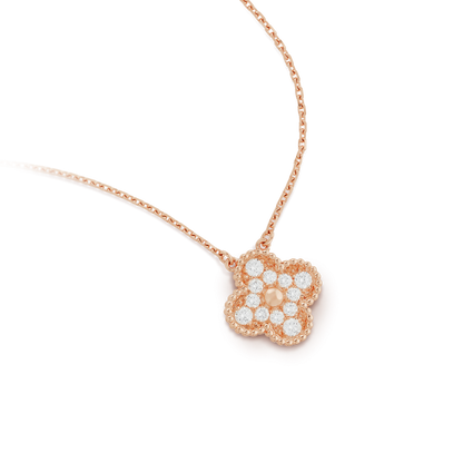 [GALE]CLOVER 15MM DIAMOND SINGLE FLOWER NECKLACE