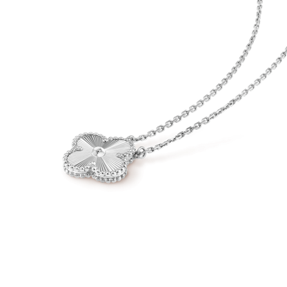 [GALE]CLOVER 15MM LASER NECKLACE SILVER