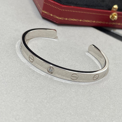 [GALE]LOVE BRACELET 6.1MM 1 DIAMOND OPEN CUFF