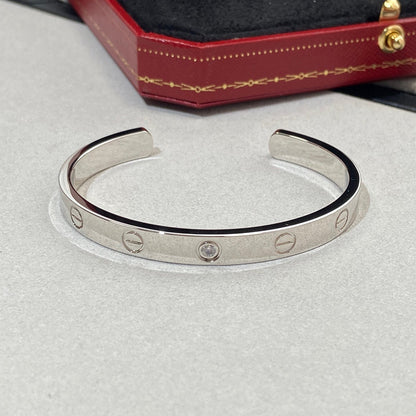 [GALE]LOVE BRACELET 6.1MM 1 DIAMOND OPEN CUFF