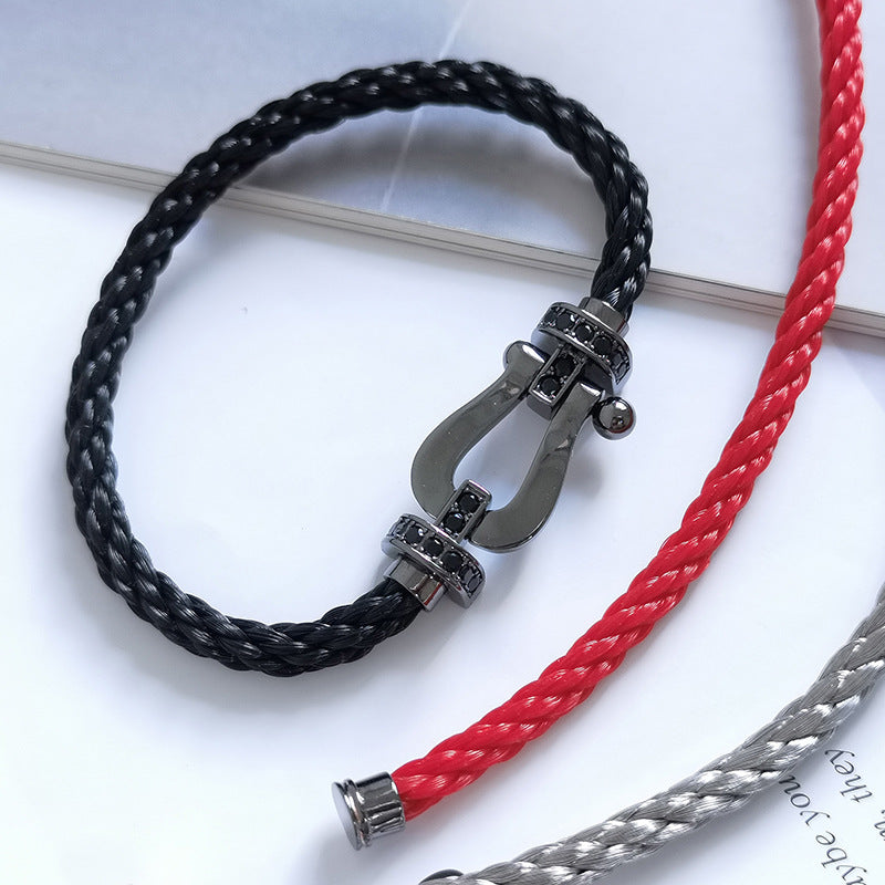 [GALE]FORCE LARGE SERIES HORSESHOE BLACK SAMURAI BRACELET