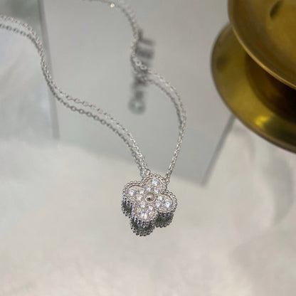 [GALE]CLOVER 15MM DIAMOND SINGLE FLOWER NECKLACE
