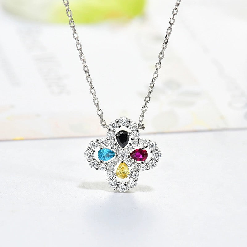 [GALE]LOOP NECKLACE FULL MOTIF DIAMOND 16MM MULTIPLE COLORS