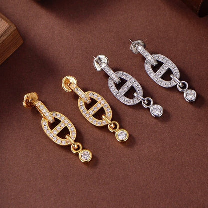 [GALE]HM CHAINE DIAMOND EARRINGS