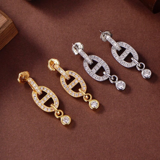 [GALE]HM CHAINE DIAMOND EARRINGS