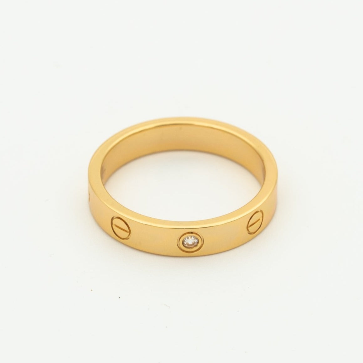[GALE]LOVE RING 4MM 1 DIAMOND PINK GOLD