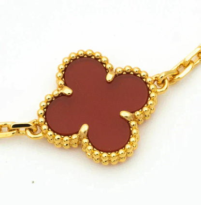 [GALE]CLOVER  5 MOTIFS CARNELIAN GOLD BRACELET