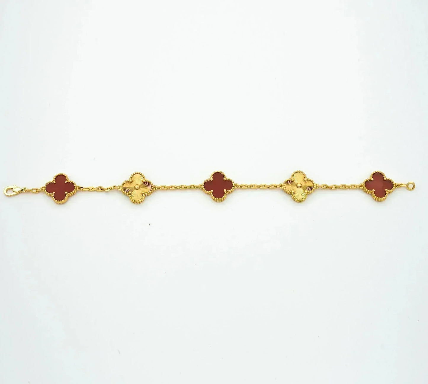 [GALE]CLOVER  5 MOTIFS CARNELIAN GOLD BRACELET