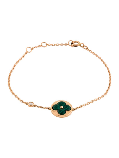 [GALE]SUN MALACHITE 1 DIAMOND PINK GOLD BRACELET