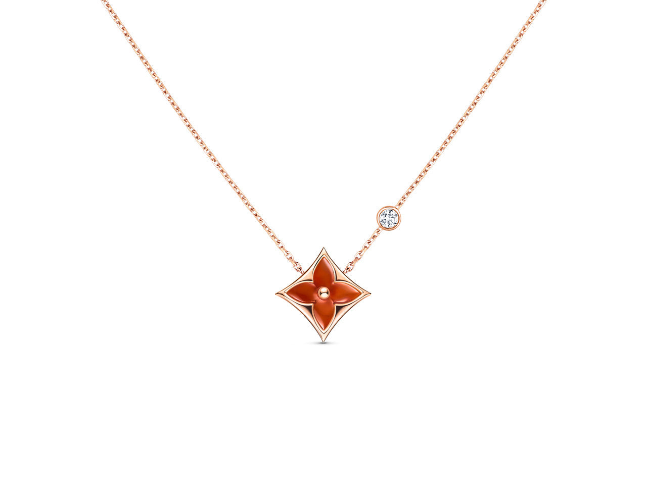 [GALE]STAR NECKLACE PINK GOLD 1 DIAMOND