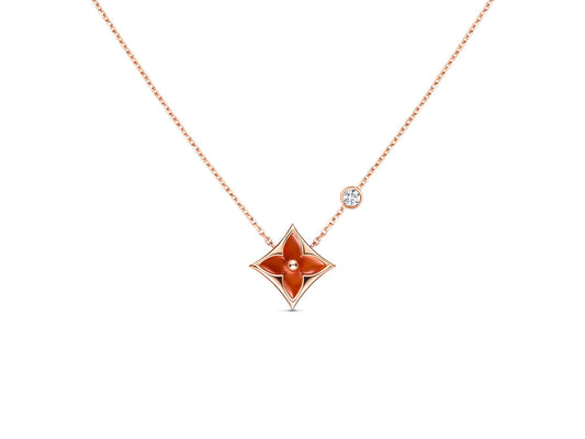 [GALE]STAR NECKLACE PINK GOLD 1 DIAMOND