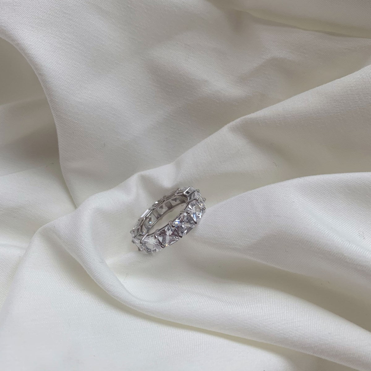 [GALE]Elegant Princess Cut Tennis Ring