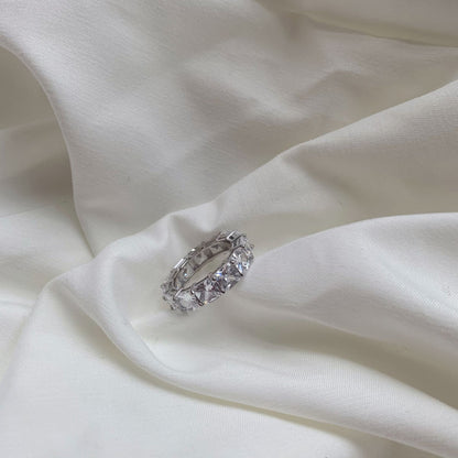 [GALE]Elegant Princess Cut Tennis Ring