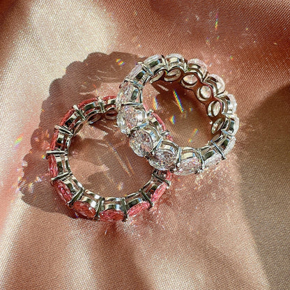 [GALE]Dainty Elongated Cushion Cut Tennis Ring