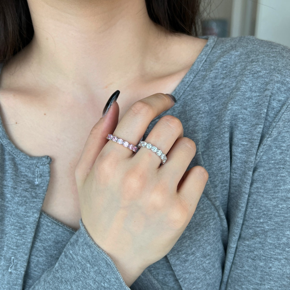 [GALE]Eternity Round Cut Tennis Ring