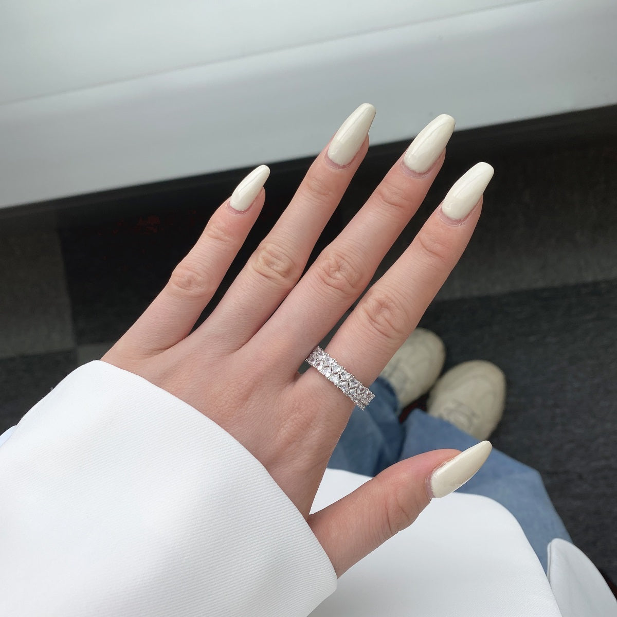 [GALE]Sparkling Full Heart Ring