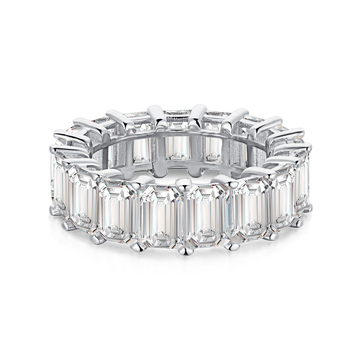 [GALE]0.75 Carat Elegant Emerald Cut Tennis Ring