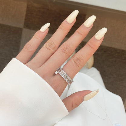 [GALE]0.75 Carat Elegant Emerald Cut Tennis Ring