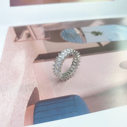 [GALE]Unique Colorful Radiant Cut RIng