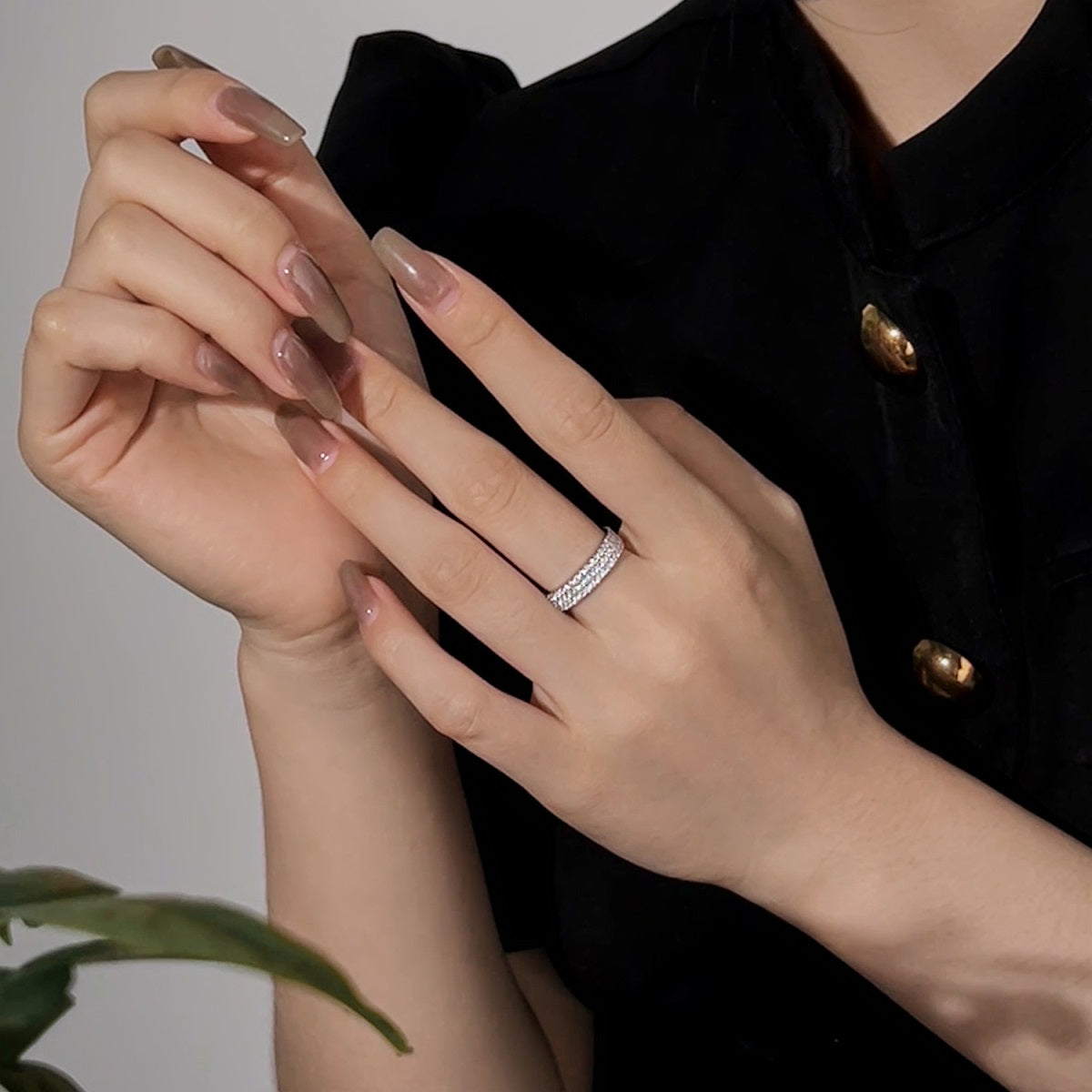 [GALE]Dainty Round Cut Tennis Ring