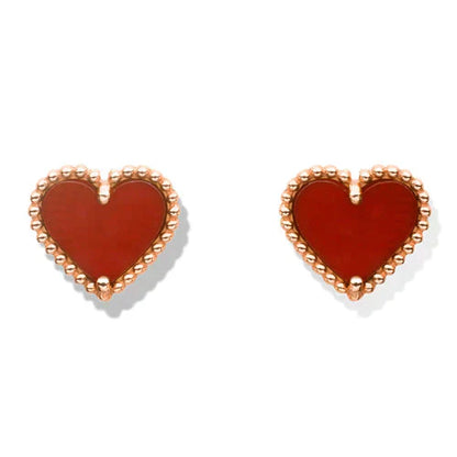 [GALE]HEART CARNELIAN STUD EARRINGS