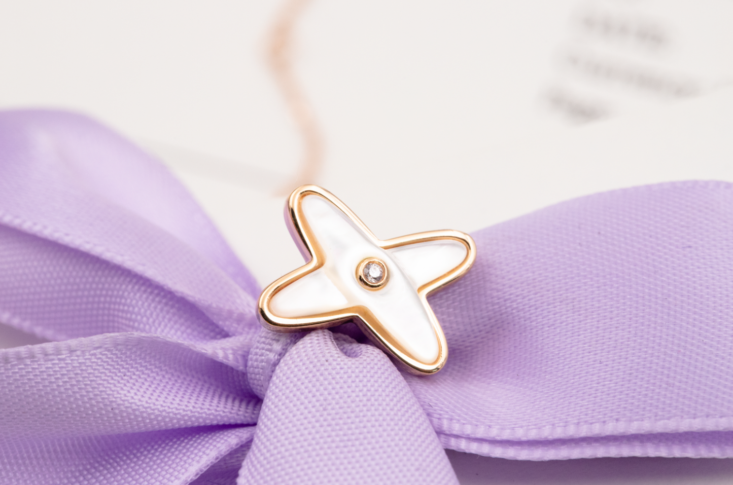 [GALE]JEUX DE WHITE MOP PINK GOLD DIAMOND EARRINGS